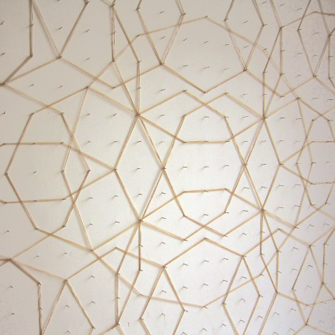 1x1m mockup for the SPRMRKTs wall art piece, using rubber bands